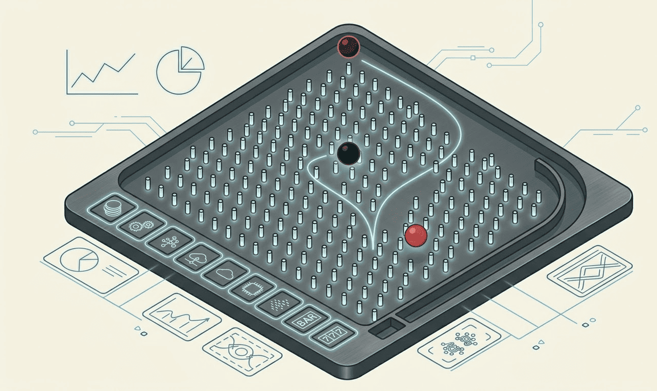 Jeu Plinko style néon bleu